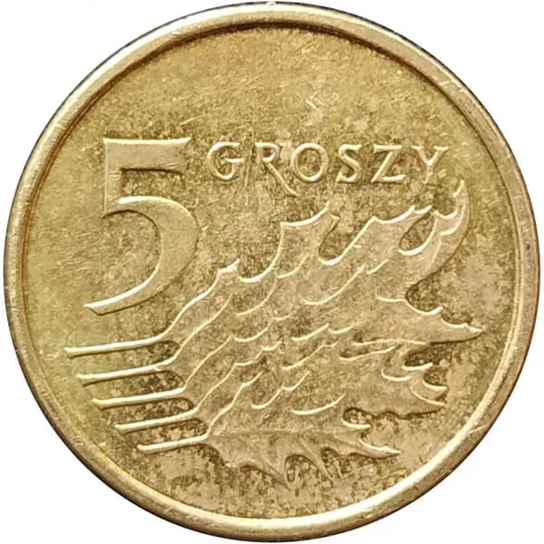 5 грошей 2017 Польша из оборота