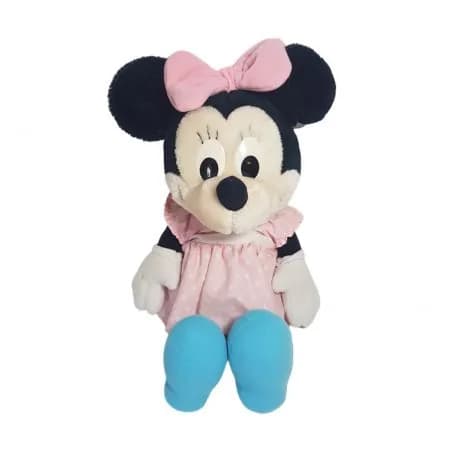 Игрушка мягкая Minney Mouse 40 см в розово-голубых тонах "Минни Маус" винтажная, Германия, 1980-90 гг.