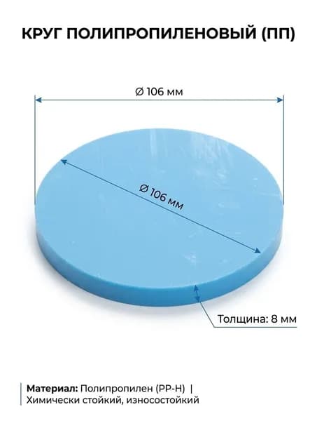КРУГ ПОЛИПРОПИЛЕНОВЫЙ 106х8мм