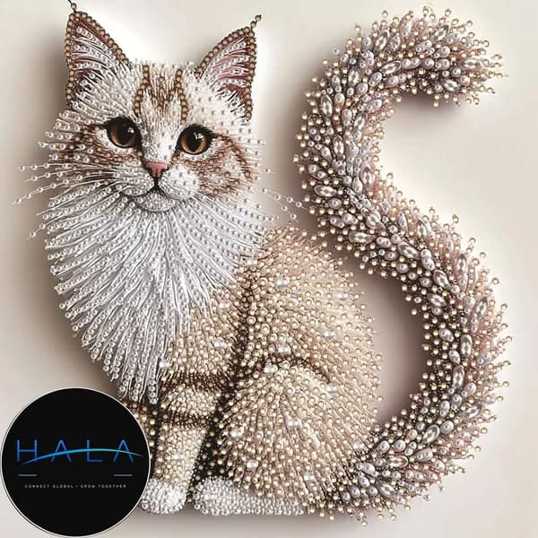 Алмазная мозаика "Кошка" Картина стразами Алмазное хобби 30х30см