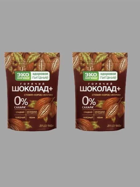 Какао Экологика Шоколад+ 140 грамм 2 штуки