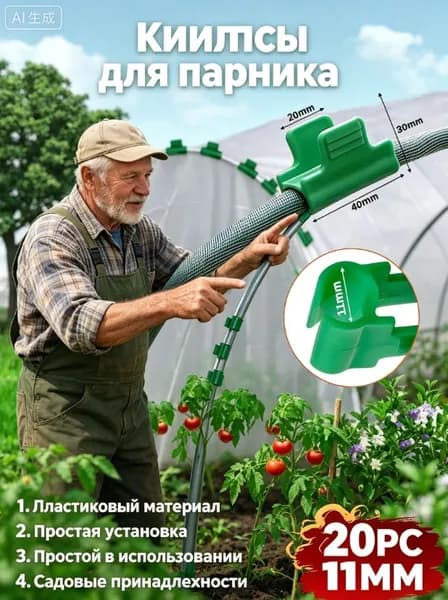 Комплект дуг для парника40 х 30мм, ABS пластик, 20 шт