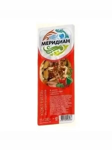 Морской коктейль Меридиан Мехико в масле с пряностями охлажденный 200 г
