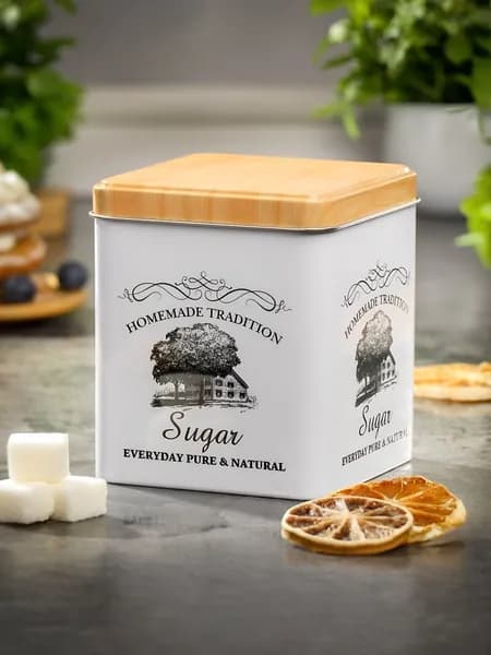 Банка для круп, для хранения сыпучих продуктов 1.2 л, Сахар
