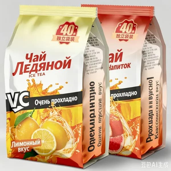 Растворимый чай со вкусом холодного лимонного чая, белого персика и личи, порошок для напитка, быстрого приготовления, 40 шт. в упаковке