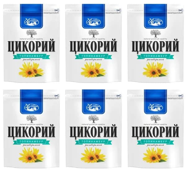 Хуторок Цикорий натуральный с топинамбуром, 100 г, 6 уп
