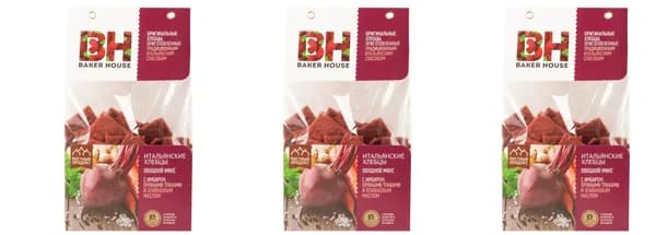 Baker House Хлебцы Итальянские овощной микс,250 г,3 шт