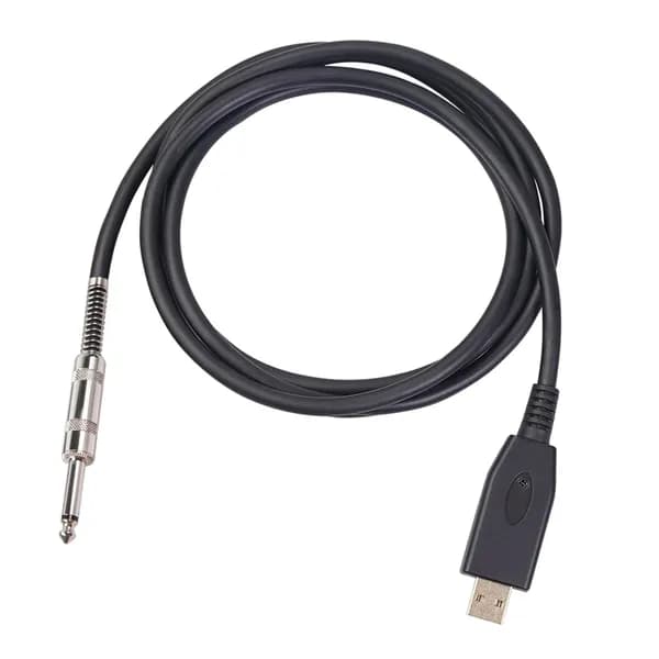 USB-гитарный кабель для ПК, 6.35 мм адаптер
