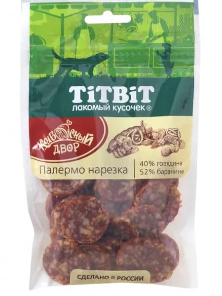 Лакомство Titbit для любых собак Нарезка Палермо Колбасный двор 80 г