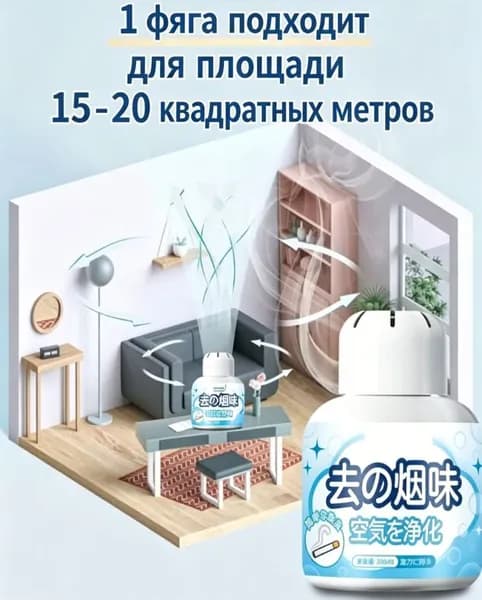 Качественный блокнейтрализатор запаха дыма и табака с разлагающим действием применяется до 90 суток.