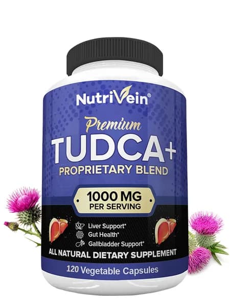 Nutrivein TUDCA+добавка для поддержки функции печени, детоксикация и очищение печени, 1000 мг, 60/120 капсул.