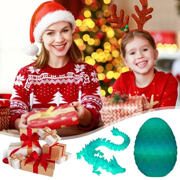 Светящийся 3D-печать дракон и яйцо из PLA, высота яйца 8,5 см