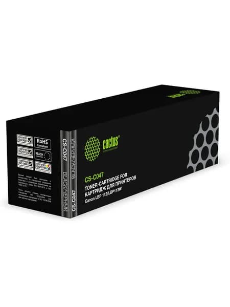 Картридж лазерный Cactus CS-C047 Cartridge 047 черный (1600стр.) для Canon LBP112/LBP113W (CS-C047)