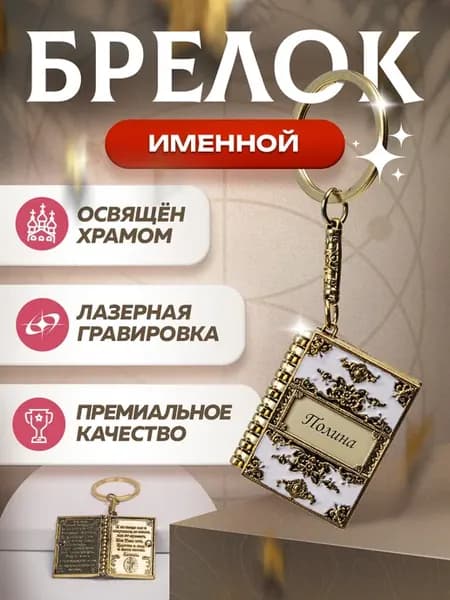 Брелок именной "Полина" с молитвой