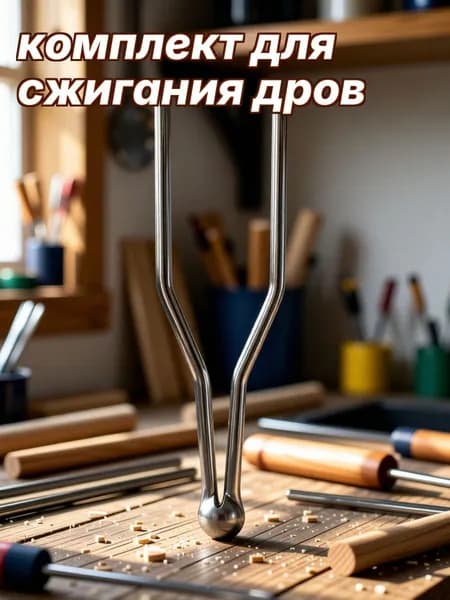 Комплект металлических наконечников для пирографа 4 шт серебристого цвета для работы по дереву