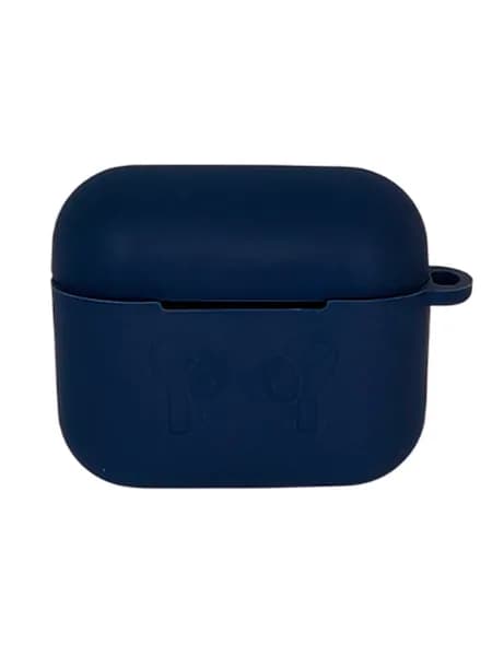 Чехол для Airpods 3 Silicone case, с карабином, темно-синий