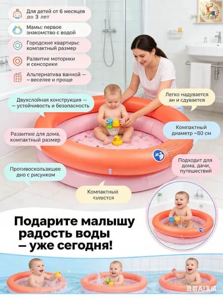 Бассейн надувной детский, Складной бассейн