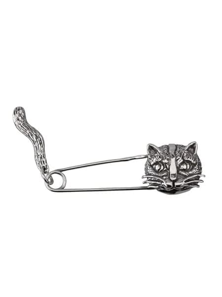 Серебряная брошь "Кот Дрема"
