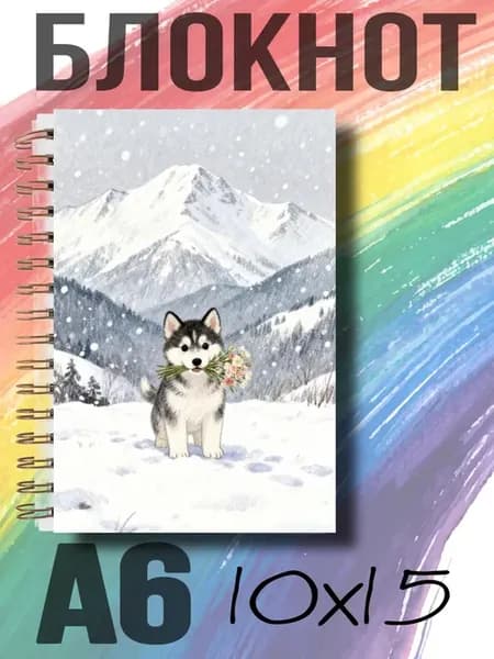 Блокнот на кольцах А6 хаски