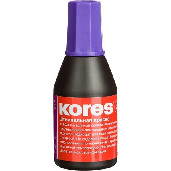 Kores Краска штемпельная, фиолетовая, 28 мл.