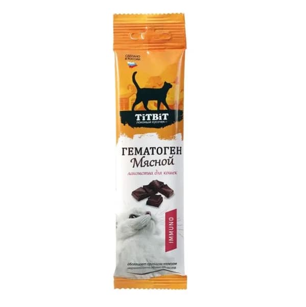 Titbit Гематоген мясной для кошек Immuno, 30 г
