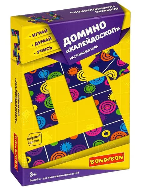 Домино детское Калейдоскоп Bondibon развивающая настольная игра