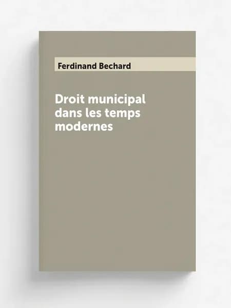 Droit municipal dans les temps modernes