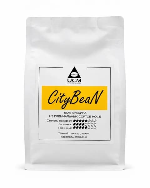 Кофе в зернах UCM CityBeaN, арабика 100 %, бленд, 250 гр