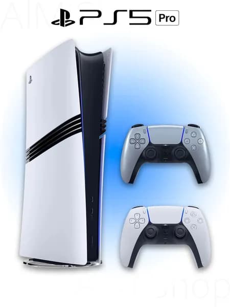 Игровая приставка Sony PlayStation 5 PRO + 2 геймпад (серебристый, Sterling Silver)
