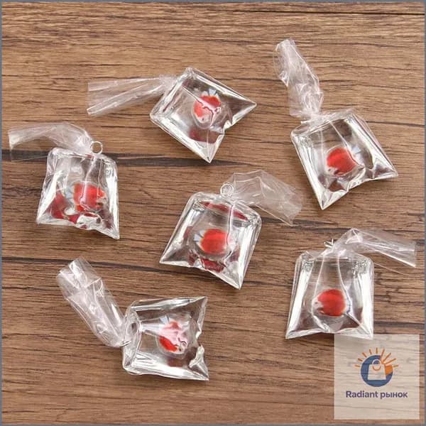 1pcs 23 * 52 мм DIY прозрачная смола имитация декоративной рыбки кулон