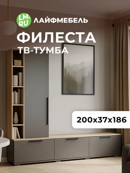 ТВ-тумба Филеста графит / дуб вотан