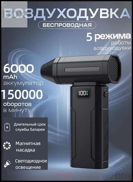 Воздуходувка аккумуляторная портативная, ветродуйка аккумуляторная, турбовентилятор