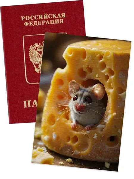Чехол на паспорт мышь