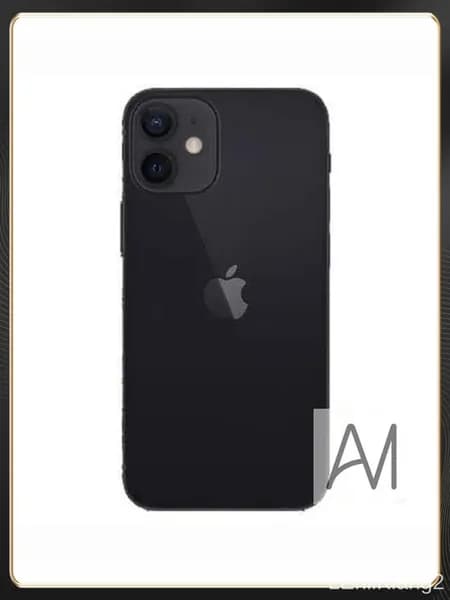 Макет смартфона iPhone 12 mini черного цвета (черный экран)