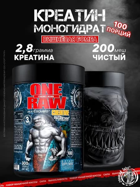 Креатин микронизированный ZOOMAD LABS One Raw Creatine 300 грамм, Вишневая бомба