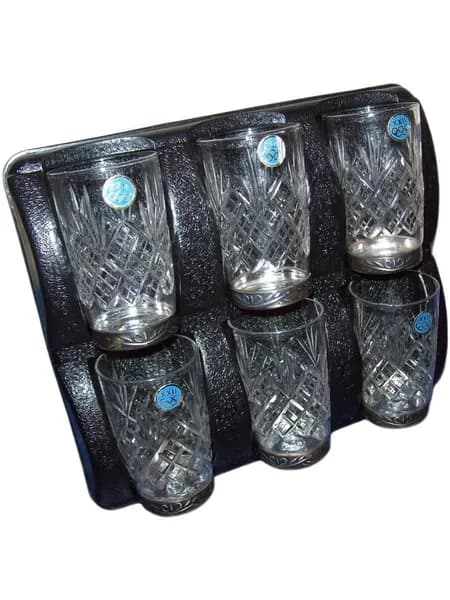 Винтаж СССР. Винтажная Коллекционная Стопка / Рюмка - ОЛИМПИАДА - 1980. Советские хрустальные стопки с мельхиоровым дном.