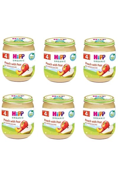 Пюре Фруктовое Organic Груша-Персик HiPP 125 г 6 шт.