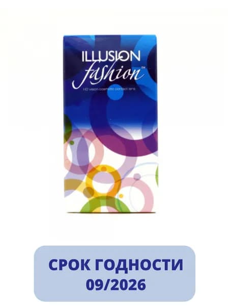 Цветные контактные линзы Illusion Fashion Adonis, 2 шт. R: 8.6, D: -0,50 Цвет: Super Black Срок годности: 09/2026