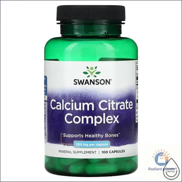 Swanson, Комплекс цитрата кальция, 250 мг, 100 капсул