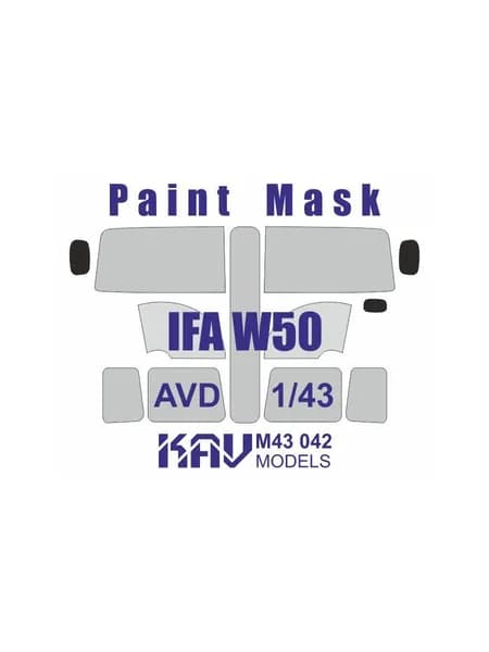 Окрасочная маска на остекление IFA W50 (AVD) 1:43 KAV M43 042