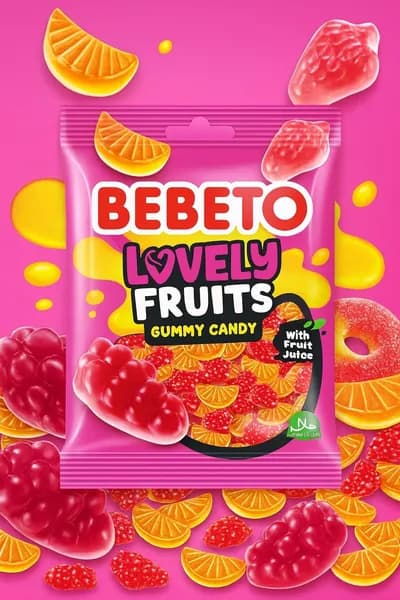 Bebeto Фруктовые сладкие и веселые желейные конфеты 80 г