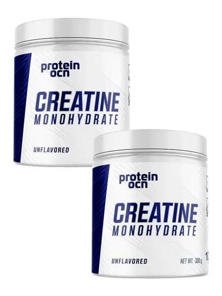 Protein Ocean Creatine Monohydrate, креатин моногидрат, микронизированный, без вкуса, 200 mesh, 600 г, набор из 2 упаковок