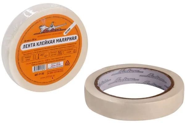 Скотч малярный 19мм х 30м белый