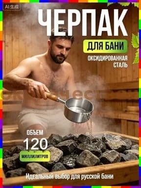 Бондарное изделие для бани Обливное устройство, 0.125 л