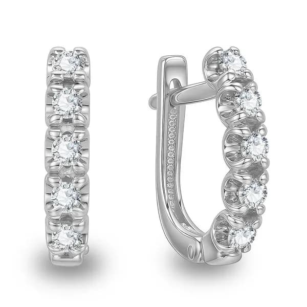 Серьги женские с бриллиантами из белого золота 585 пробы 585GOLD