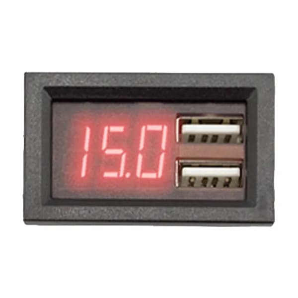 Цифровой вольтметр 8 40 В ПТ, индикация напряжения, 2 USB-порта для зарядки