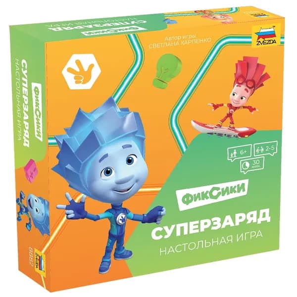 Развивающие детские настольные игры для детей Звезда/Zvezda / Семейная развлекательная игра для компании "Фиксики. Суперзаряд"