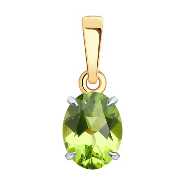 Золотая подвеска DIAMANT-ONLINE с хризолитом 585 пробы