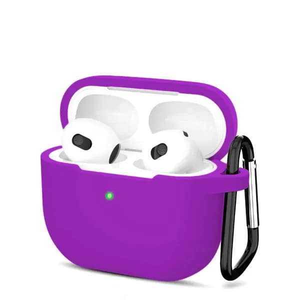 Чехол для AirPods 3 фиолетовый с карабином