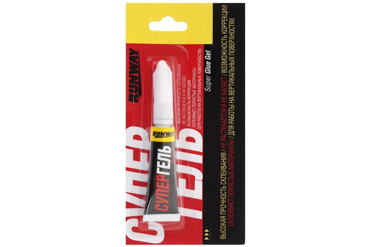Супер клей гель Runway High Performance Super Glue (быстродействующий профи гель, супер момент) 2 г Runway RW8507